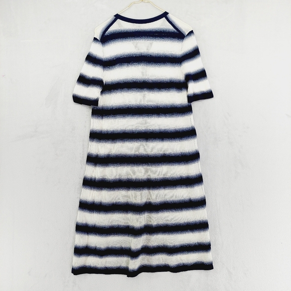 Striped Navy and White Women's Sweater - Picture 7 of 11